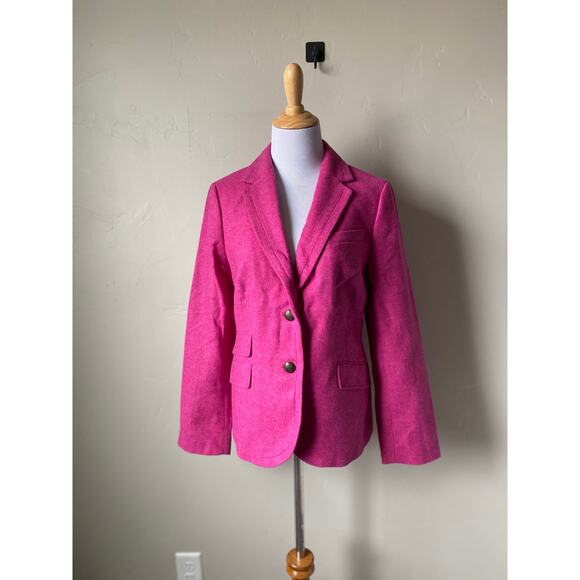 NWT Talbots Pink Wool Blend 2 Crested Button Lined Career Blazer Jacket Sz 12 - Picture 7 of 13